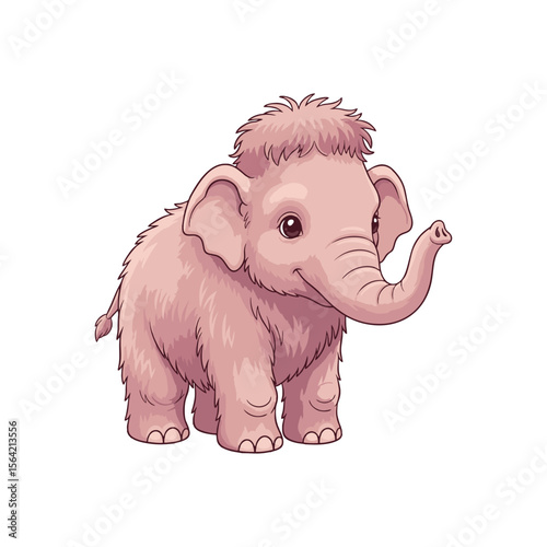 baby mammoth vector illustration on white background
