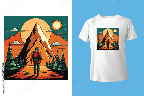Hiking tshirt Vector best hiking t shirt design