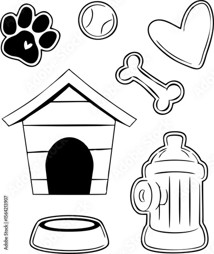  Dog Themed Outline & Line Art Icons