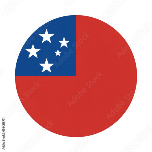 Free Download Round Vector Illustration Samoa Flag Design - A Perfect Circle Flag Vector Illustration - GFXLoad