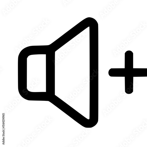 Simple Line Volume Plus Sign Sound Increase Adjustment Icon