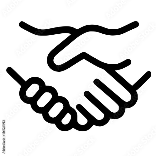 Simple Outline Handshake Agreement Gesture Cooperation Deal Shape Icon Graphic