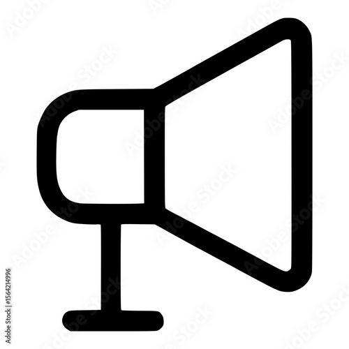 Simple Outline Loudspeaker Symbol, Communication Device, Broadcast Annoucement, Editable Icon