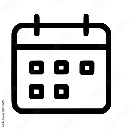 Simple Black Outline Calendar Date Schedule Appointment Planner Icon