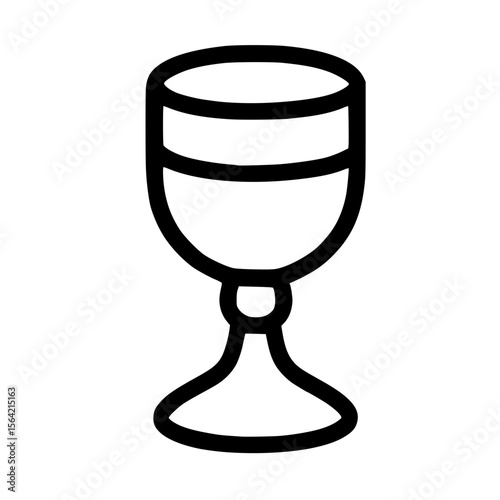 Simple Outline Goblet of Wine Alcohol Liquid Beverage Drink Icon
