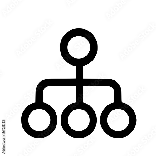 Simple Outline Hierarchical Organization Chart Structure Shape Icon Symbol