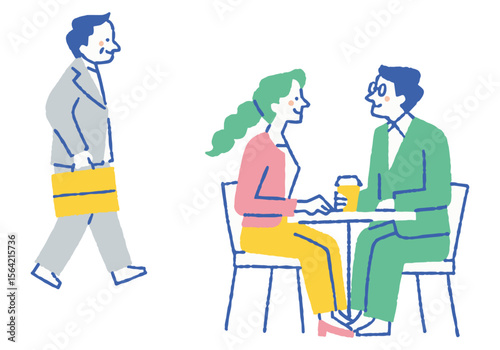 Business people who enjoy conversation_Color