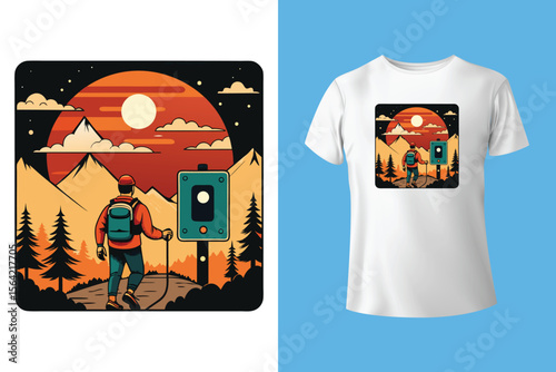 hiking is love t shirt design template, hiking and trail graphic t-shirt, nature lover tee