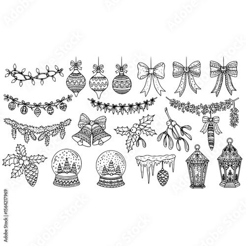 Christmas ornament holiday decoration winter festive season celebration christmas tree ball garland lights