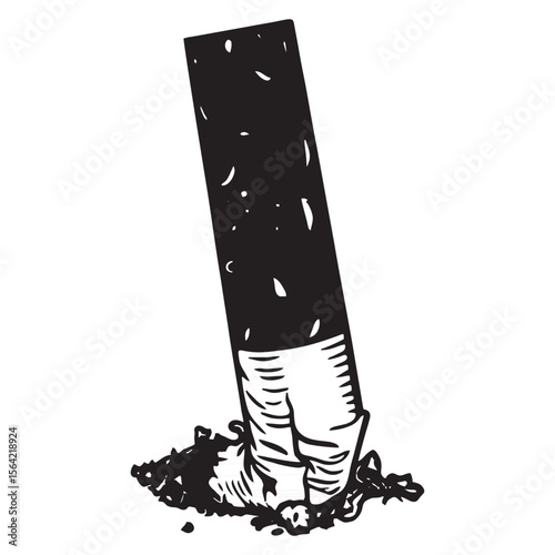 Cigarette silhouette image on white background