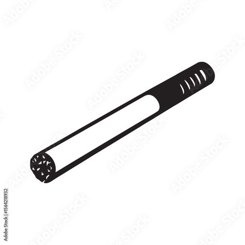 Cigarette silhouette image on white background