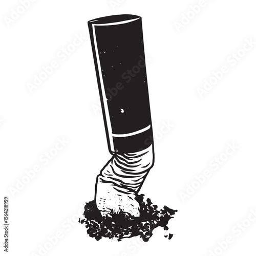 Cigarette silhouette image on white background