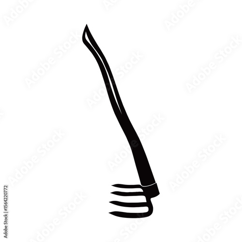 Silhouette image of hoe on white background