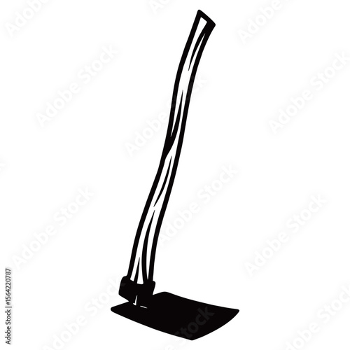 Silhouette image of hoe on white background