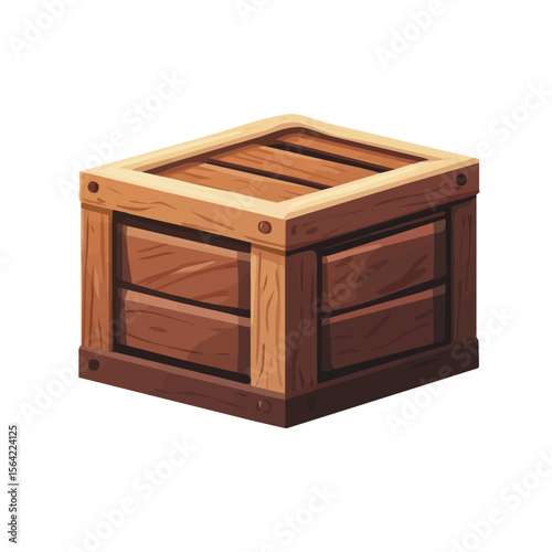 My A Simple flat 2D illustration wooden crate isolated on transparent background, vector, flat design, animation design, simple flat 2D icon, clipart, design by me. My vector design