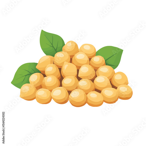 My A Simple flat 2D illustration chickpeas isolated on transparent background, vector, flat design, animation design, simple flat 2D icon, clipart, design by me. My vector design