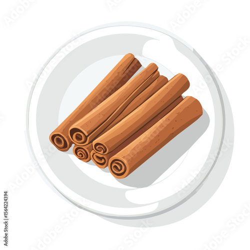 My A Simple flat 2D illustration cinnamon in plated isolated on transparent background, vector, flat design, animation design, simple flat 2D icon, clipart, design by me. My vector design