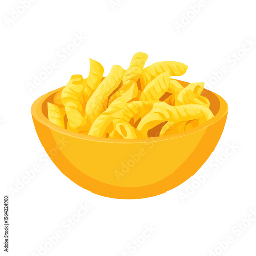 My A Simple flat 2D illustration macaroni bowl isolated on transparent background, vector, animation design, simple flat 2D clipart, design by me. My vector design