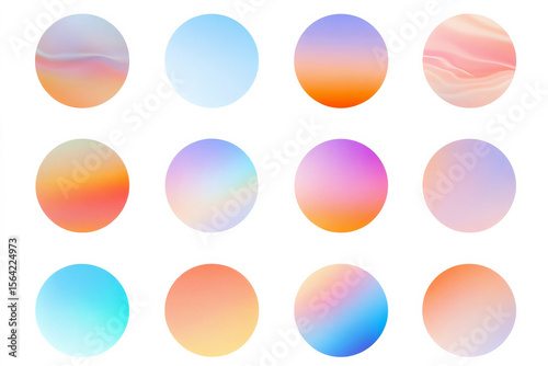 Colorful gradient circles for mindfulness and relaxation design elements