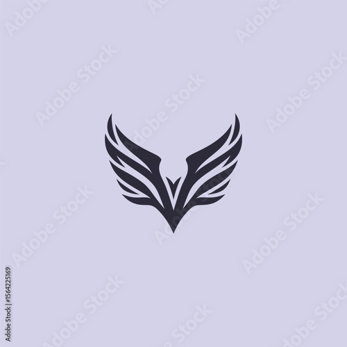 Valkyrie wings logo in bold and simple silhouette design.