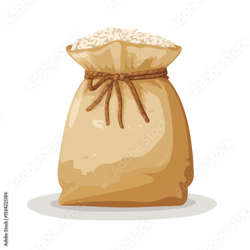 My A Simple flat 2D illustration rice sack isolated on transparent background, vector, animation design, simple flat 2D clipart, design by me. My vector design