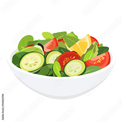 My A Simple flat 2D illustration icon salad in bowl isolated on transparent background, vector, animation design, simple flat 2D clipart, design by me. My vector design