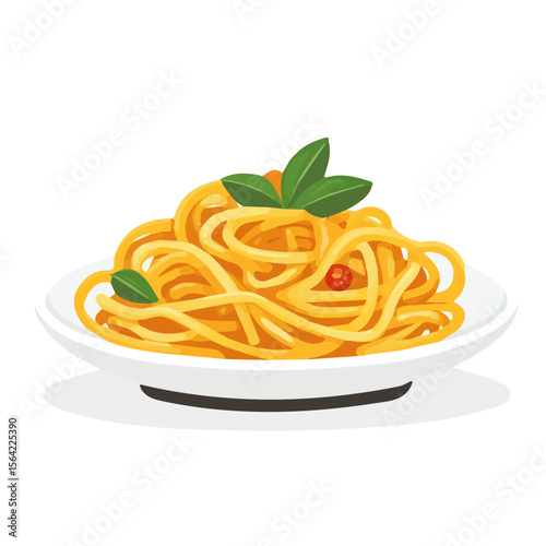 My A Simple flat 2D illustration spaghetti plate isolated on transparent background, vector, animation design, simple flat 2D clipart, design by me. My vector design