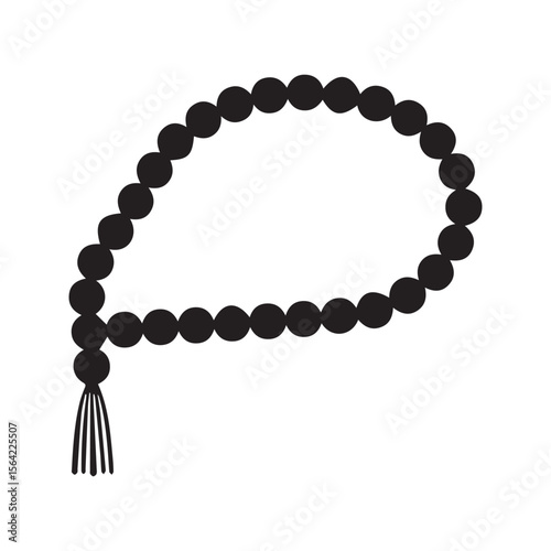 Tasbih Prayer Beads Silhouette Icon Islamic Rosary Symbol