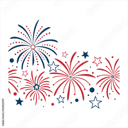 Golden fireworks burst in a dark night sky with sparkling trails
