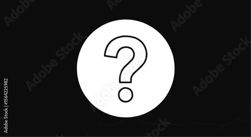 Black and white question mark icon – uncertainty, inquiry, or help concept.