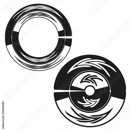 Circular swirl icon. Dynamic ring pattern. Abstract vortex Vector. Motion loop design.
