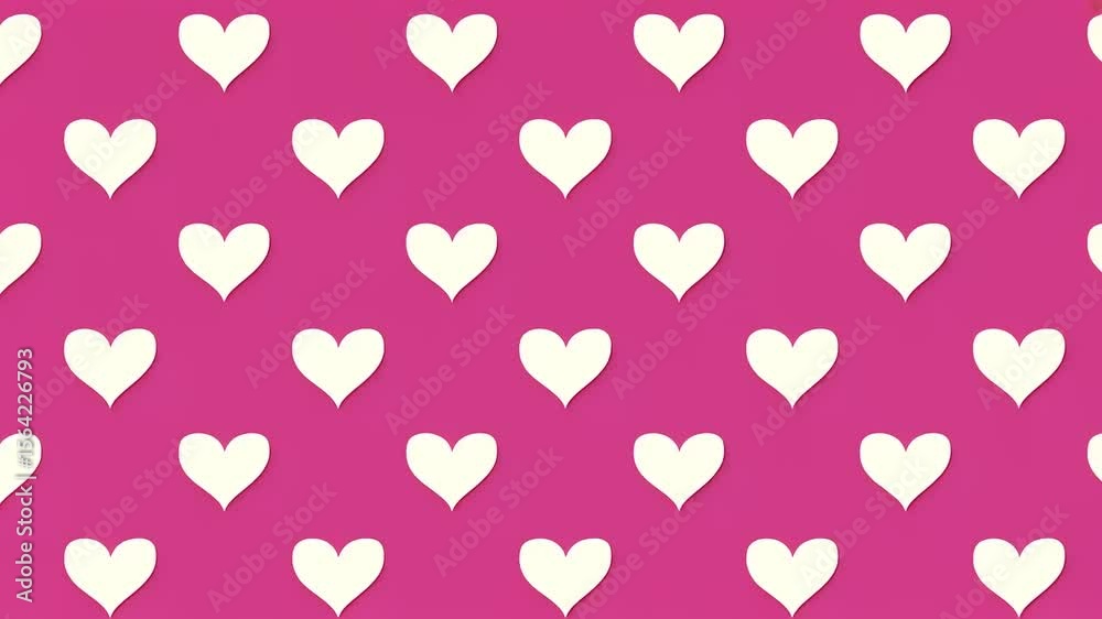 Seamless pattern of hearts on a pink background