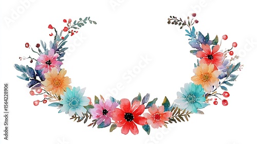 Wallpaper Mural and keyword list for the image

 Watercolor Floral Half Wreath Design Torontodigital.ca