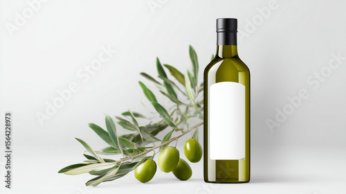 Organic Olive Oil Bottle Branding Concept Mockup