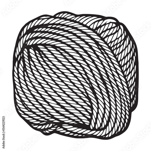 Silhouette image of thread on white background