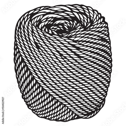 Silhouette image of thread on white background