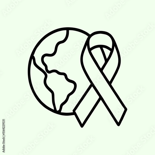 Vector World Earth Awareness Ribbon Symbol for Global Support
