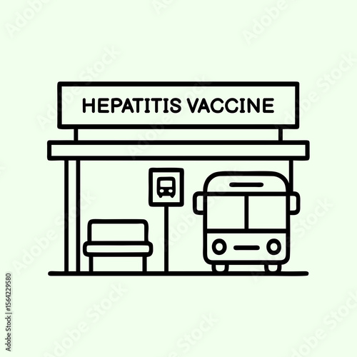 Vector Hepatitis Vaccine Bus Stop Illustration