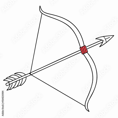 Bow and Arrow with Red Accent archery weapon