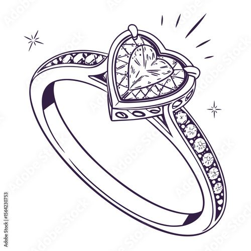 Heart shaped diamond ring with sparkling accents gemstone jewelry