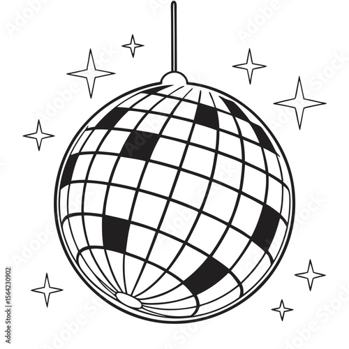Disco ball with stars party celebration