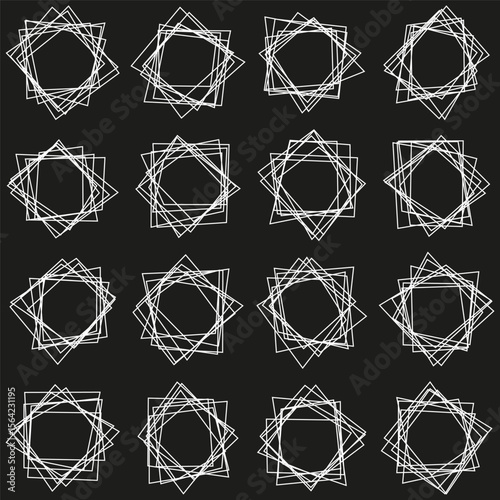 Abstract star pattern. Geometric ornamental design. Monochrome angular shapes. Vector illustration.