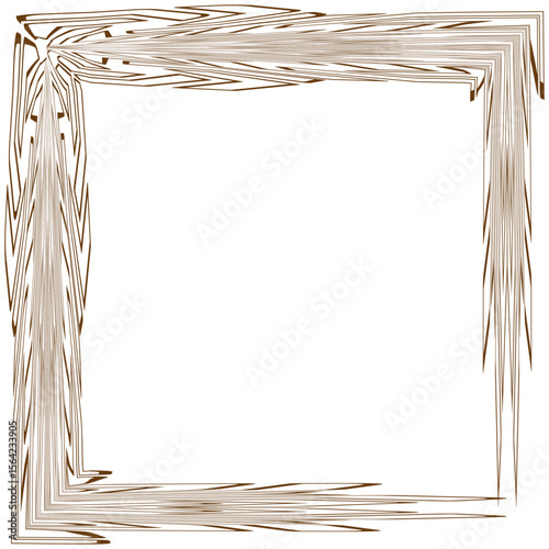 Sketchy doodle frame. Rough sketch border. White background. Vector illustration.