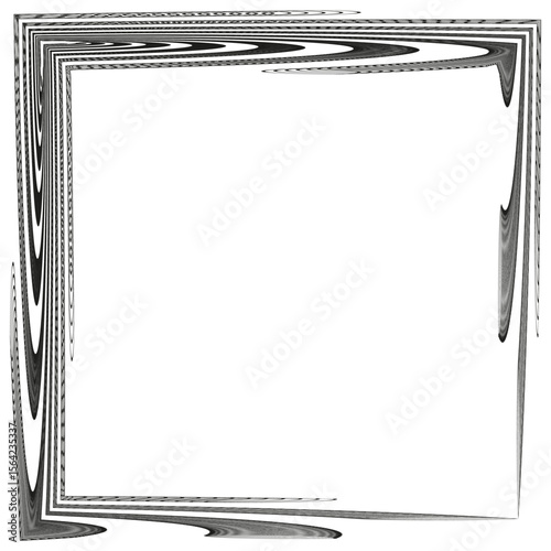 Abstract frame icon. Distorted border square. Irregular edge Vector. Minimal outline box.