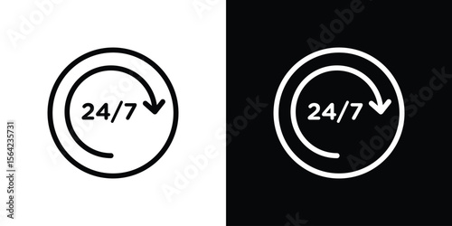 24 7 icon graphic element Illustration template design