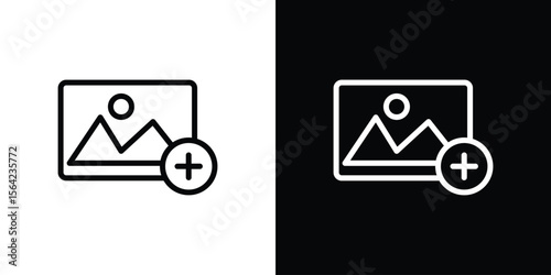 Add photos icon graphic element Illustration template design
