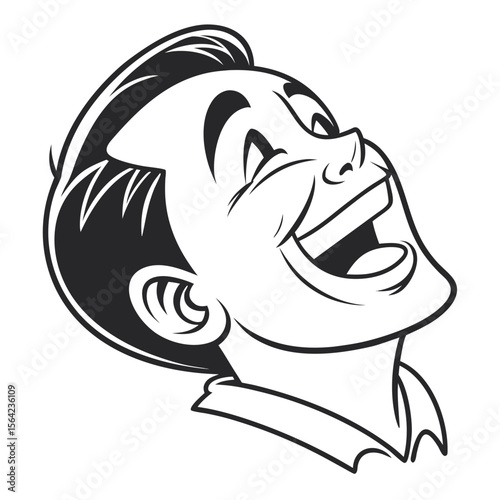 Joyful boy laughing heartily with eyes closed happiness laughter
