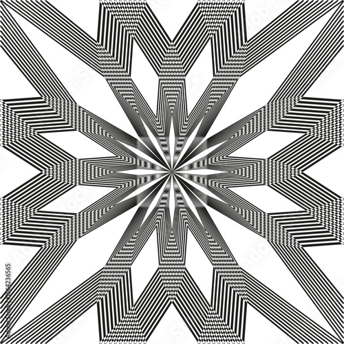 Stepped star icon. Layered burst pattern. Angular flare Vector. Geometric explosion mandala.