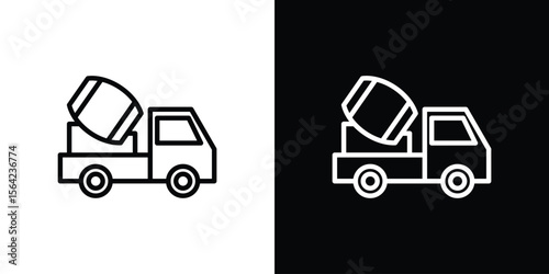 Cement truck icon graphic element Illustration template design