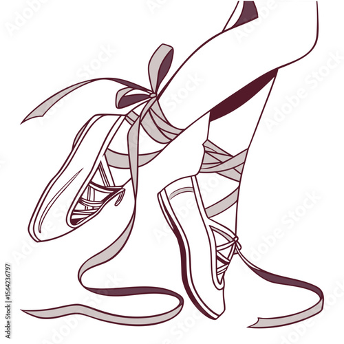 Ballet shoes with ribbons pointe shoes dance